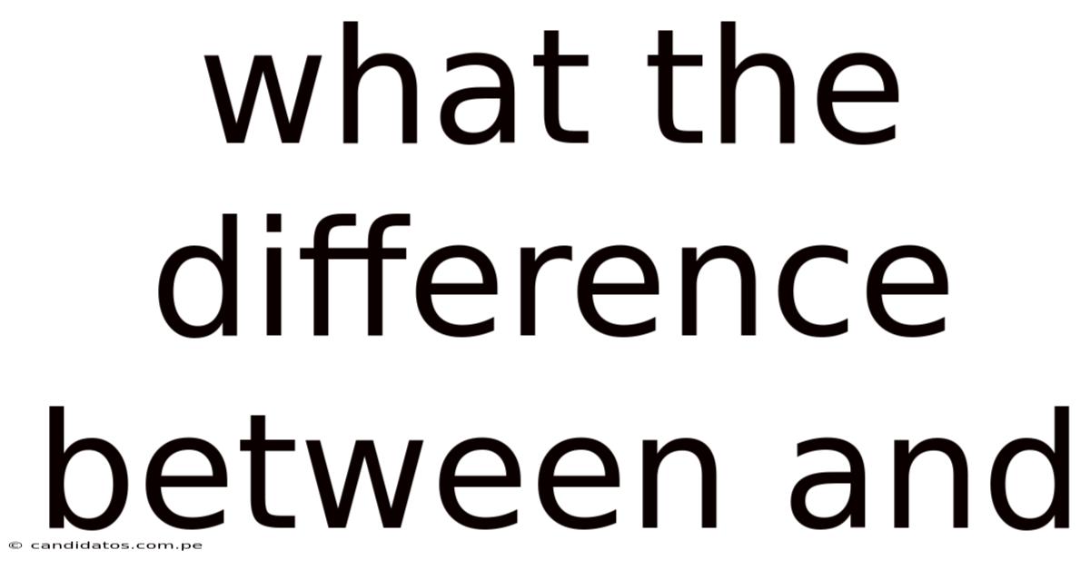 What The Difference Between And