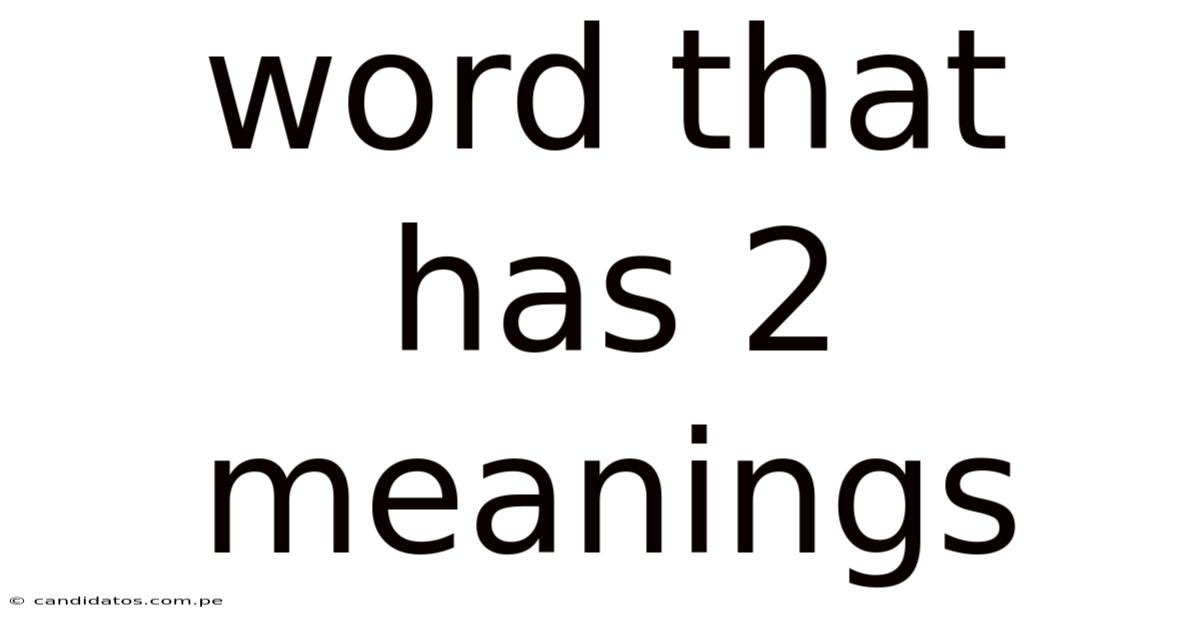 Word That Has 2 Meanings