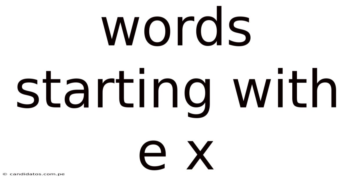 Words Starting With E X