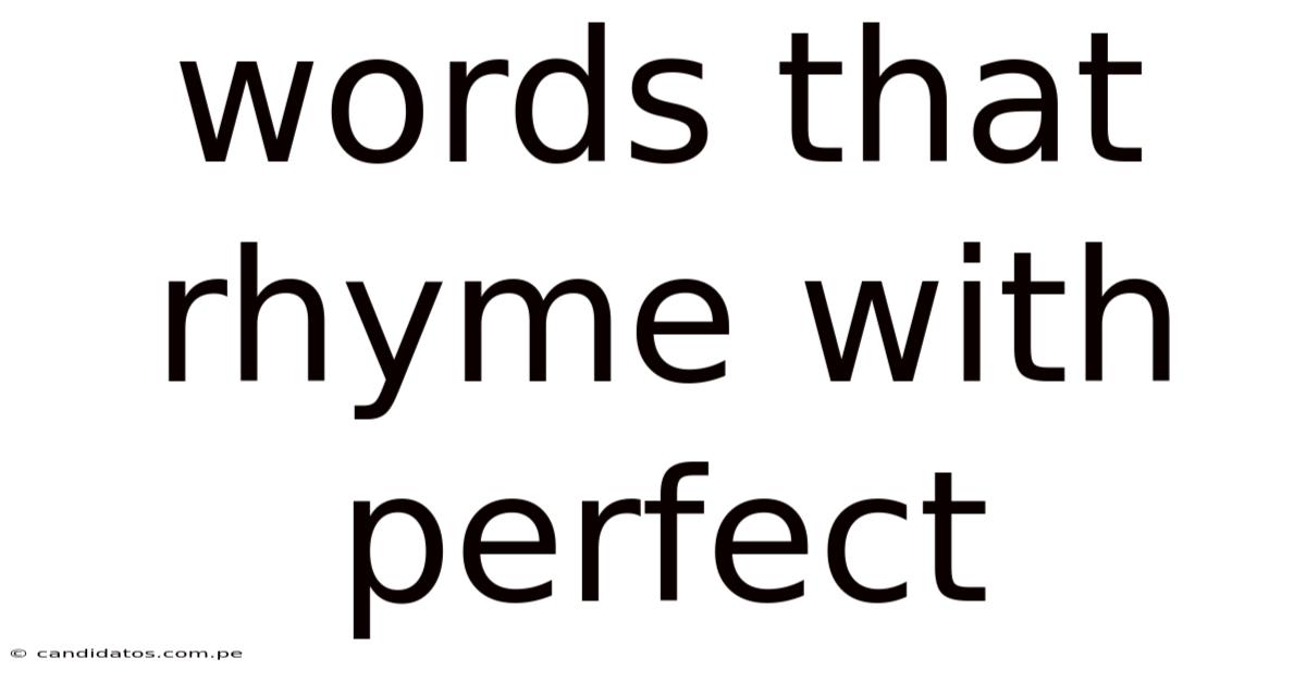 Words That Rhyme With Perfect