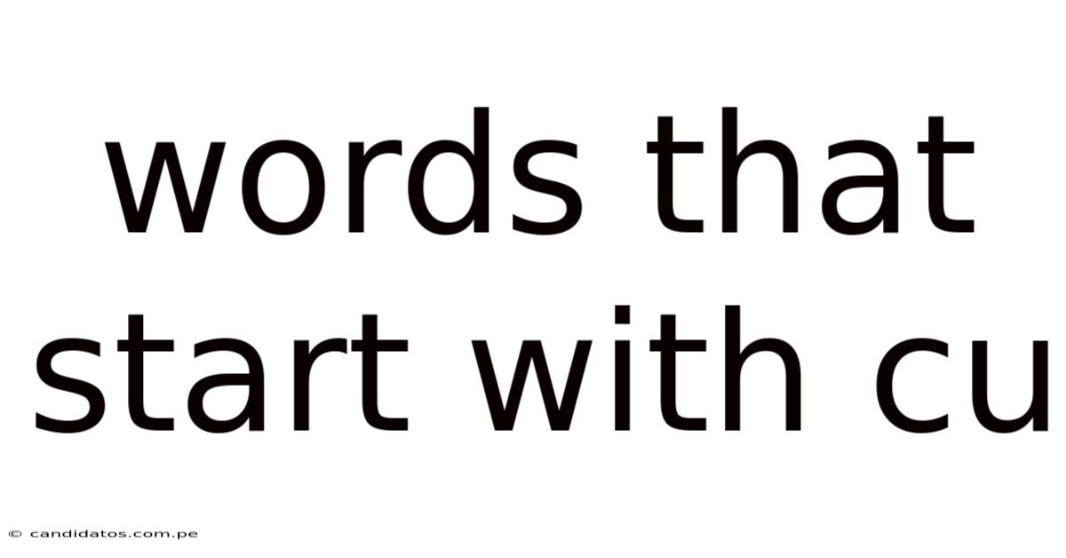 Words That Start With Cu