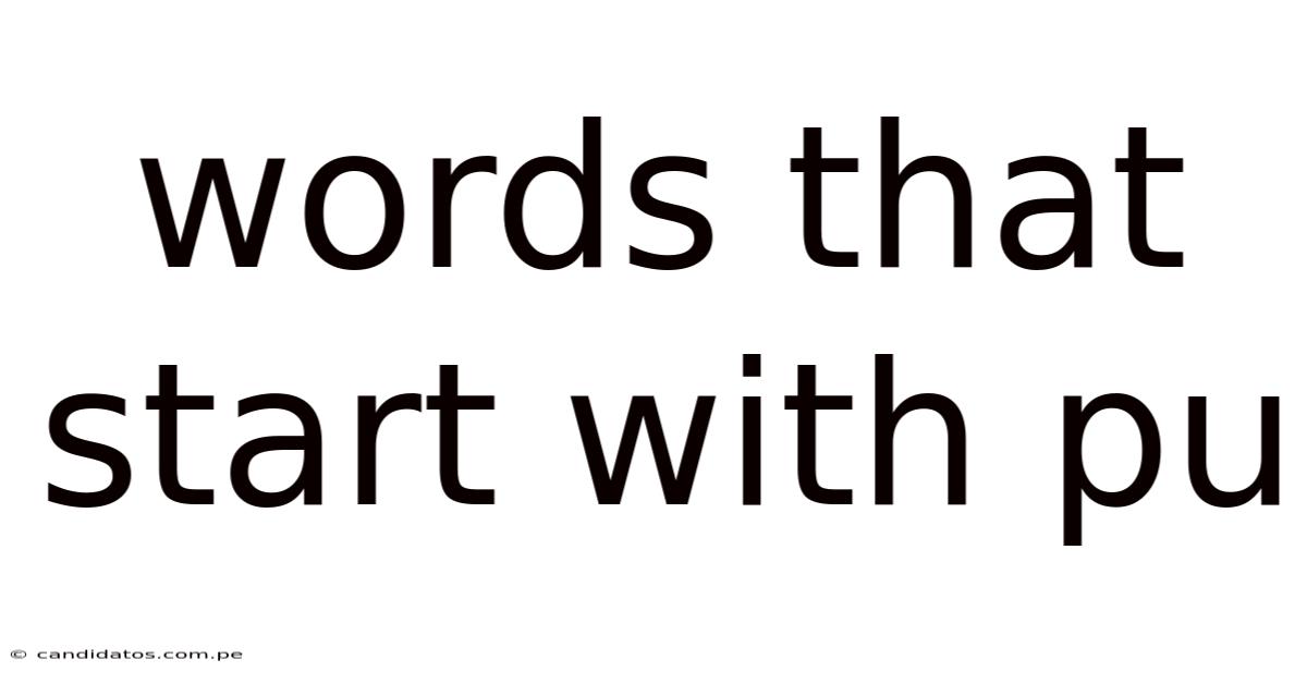 Words That Start With Pu