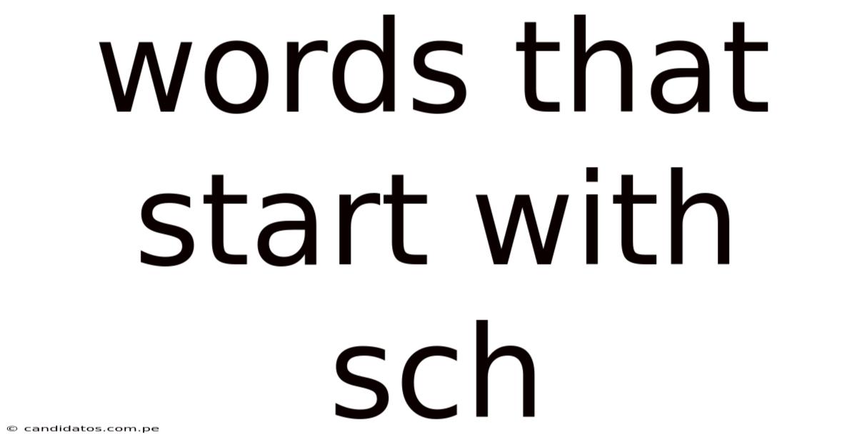 Words That Start With Sch