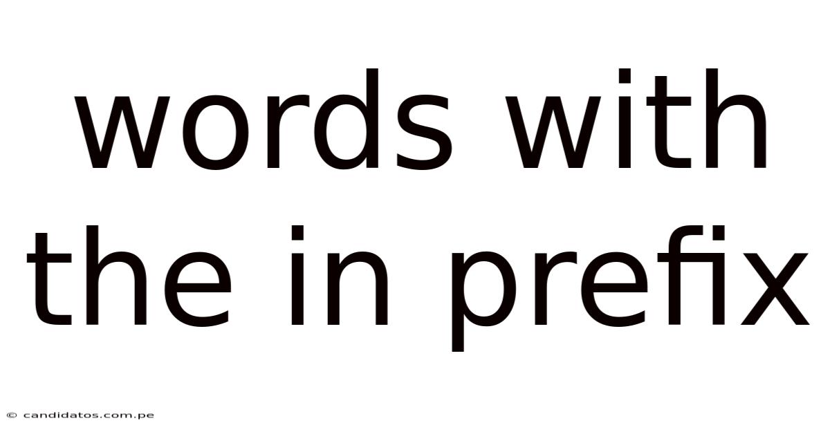 Words With The In Prefix