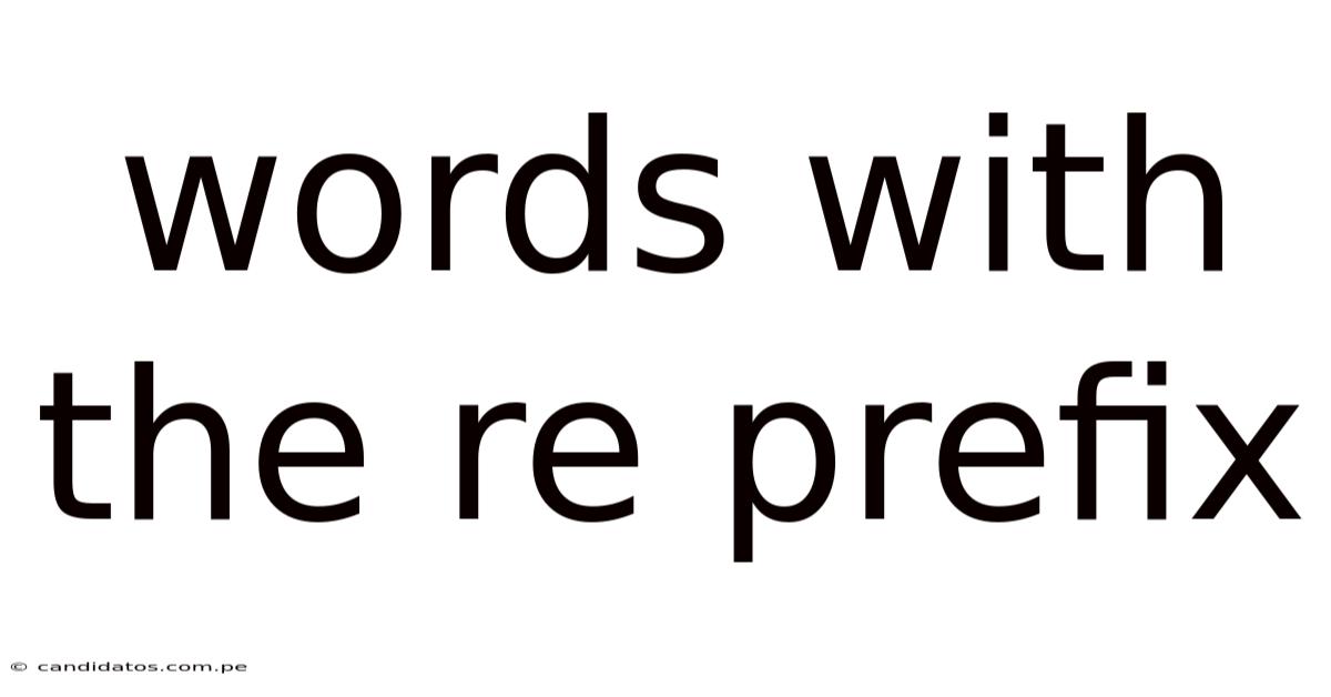 Words With The Re Prefix