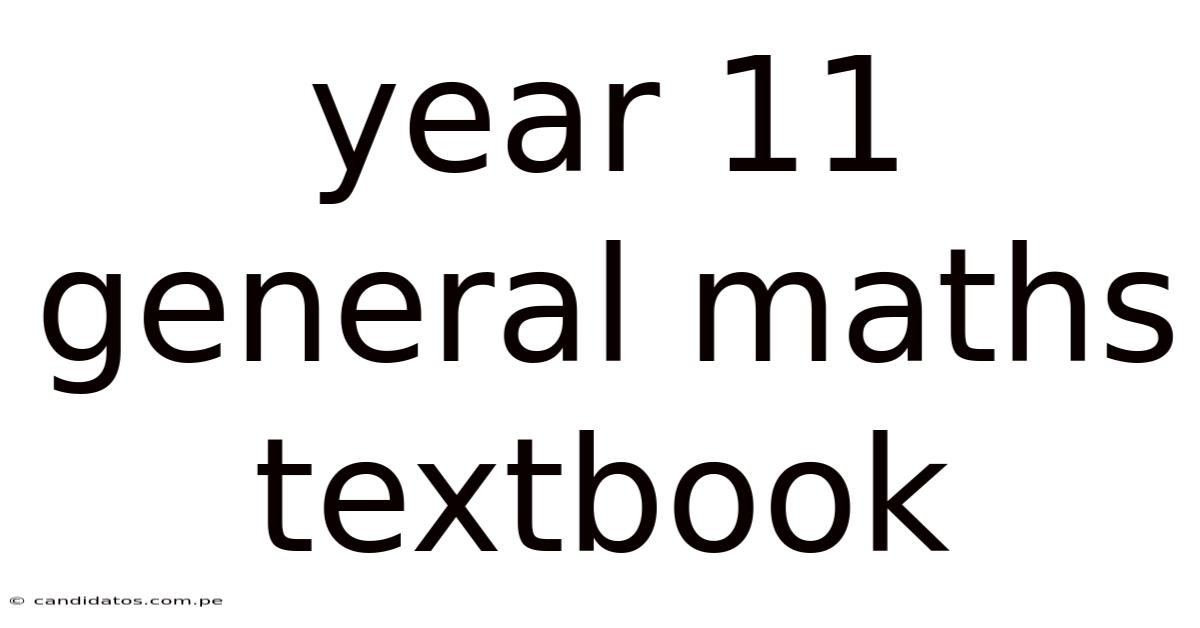 Year 11 General Maths Textbook